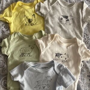 Carter's Baby Farm Animal Print Onesies Set